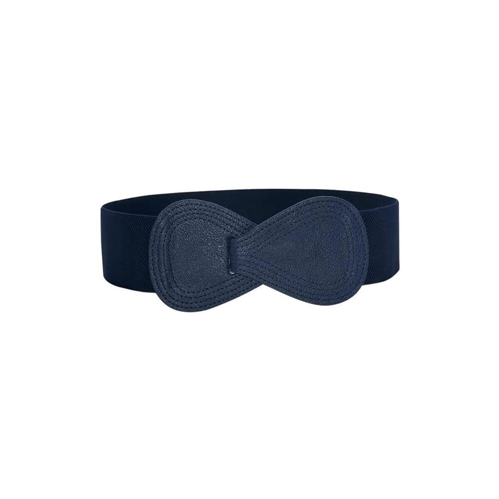 3891 Women's Pu Leather Elastic Wide Belt Stretchy Waistband For Dress